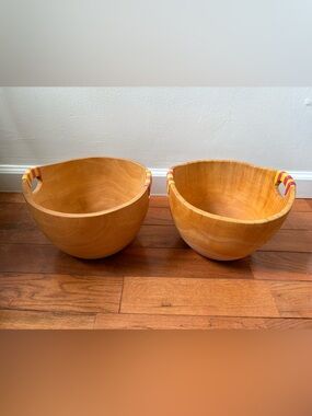 Anthropologie Wooden Basket - set of 2